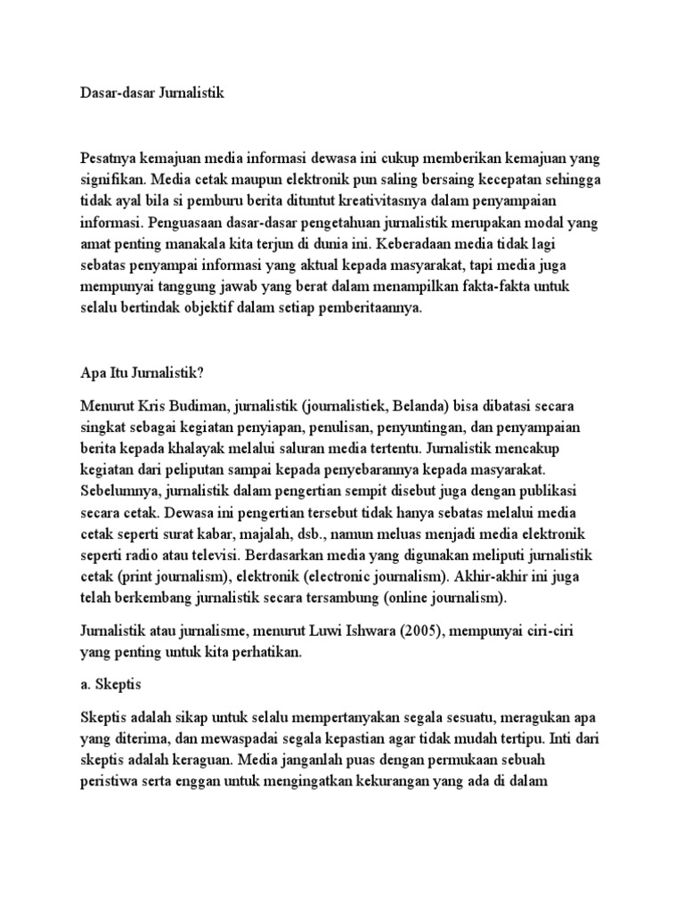 Dasar Dasar Jurnalistik