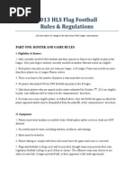 2014 HLS Flag Football Rules & Regulations