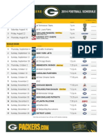 2014 GB Packers Schedule