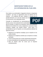 Fundamentacion Teorica de La Continuidad e Integracion Del Plan 1993