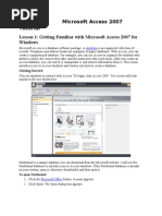 Microsoft Access 2007 Tutorial