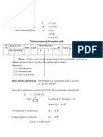 Observation: Sl. No Head of Water FR H Fr-Ir H3/2 Log H Measuring Tank D T T Ad Q Log Q