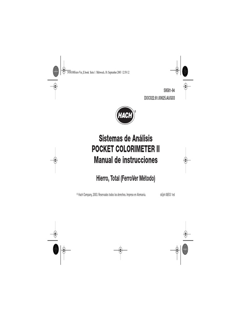 POCKET COLORIMETER II Manual de Instrucciones-Total Hierro, FerroVer