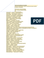 Lista de Mistura de Cores para Pintura em Tecido