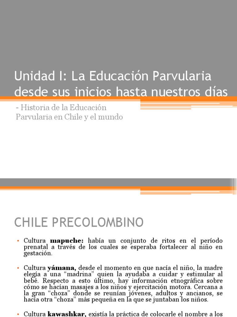 Historia de La Educación Parvularia en Chile y El Mundo | PDF | Jardín ...