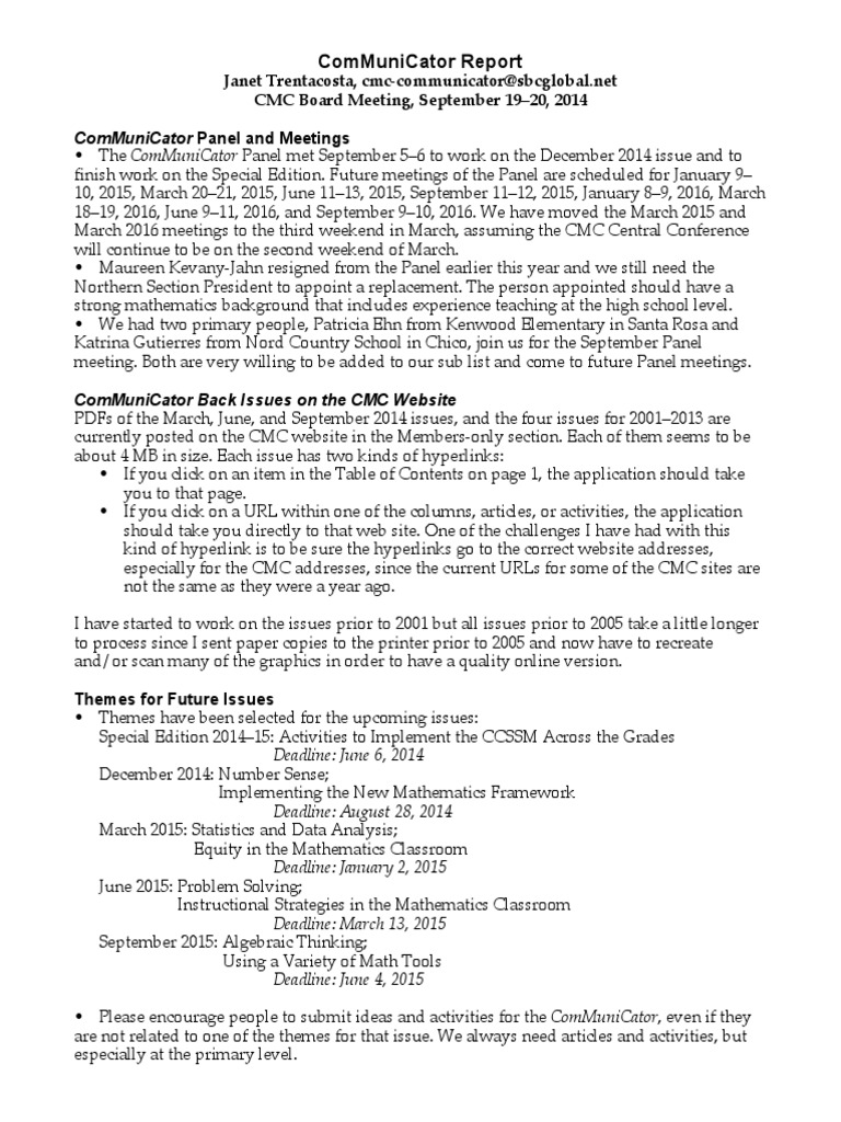 ComMuniCator Report: Sept 2014 Updates | PDF | Websites | Learning