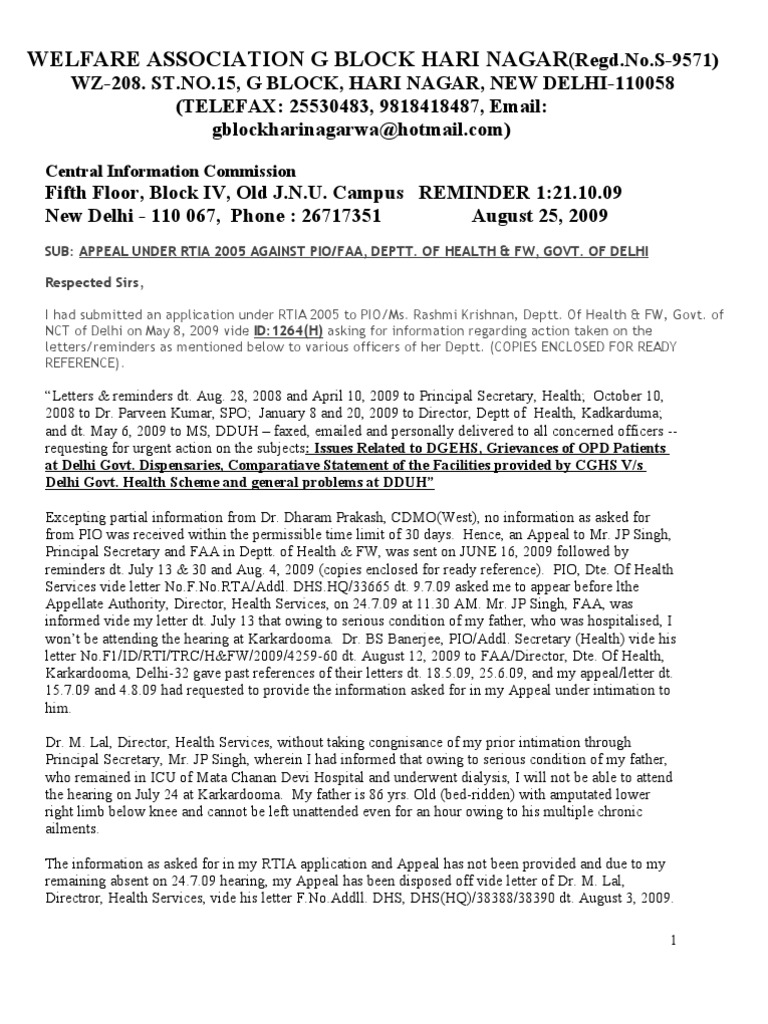 Welfare Association G Block Hari Nagar (Regd No.s9571) PDF