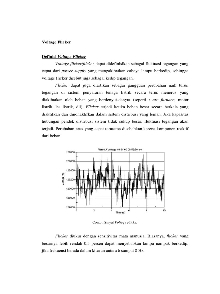 Definisi dan Penyebab Flicker Listrik | PDF