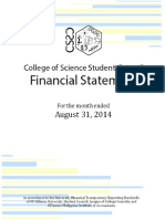 UP CSSC Financial Statement For The Month Ended August 31 2014