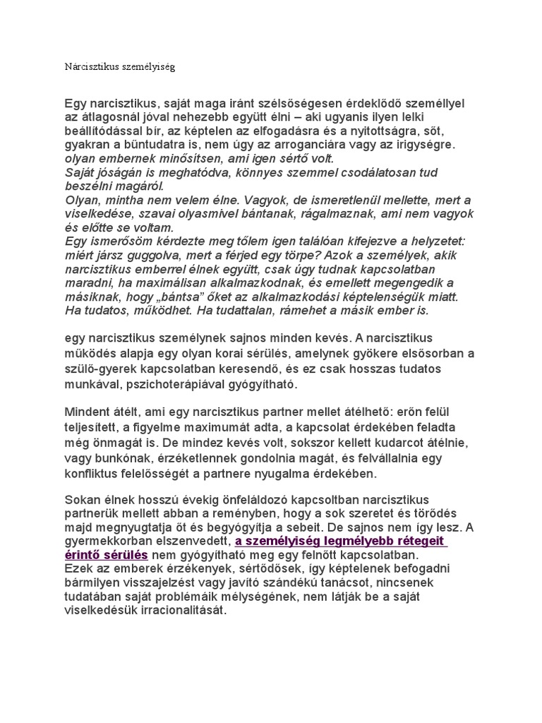 Nárcisztikus Személyiség | PDF