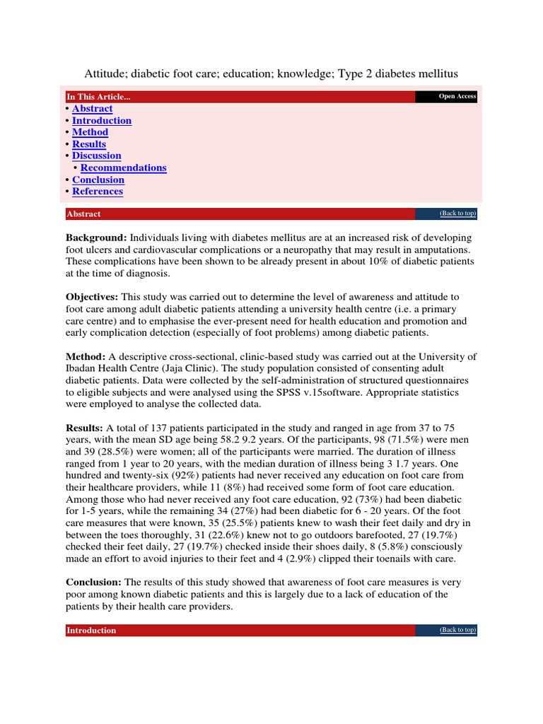 Foot Care PDF Diabetes Mellitus Patient