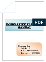 Innovative Teaching Manual: Prepared By, Sujitha - B B. - Mathematics Reg No.: 13352021