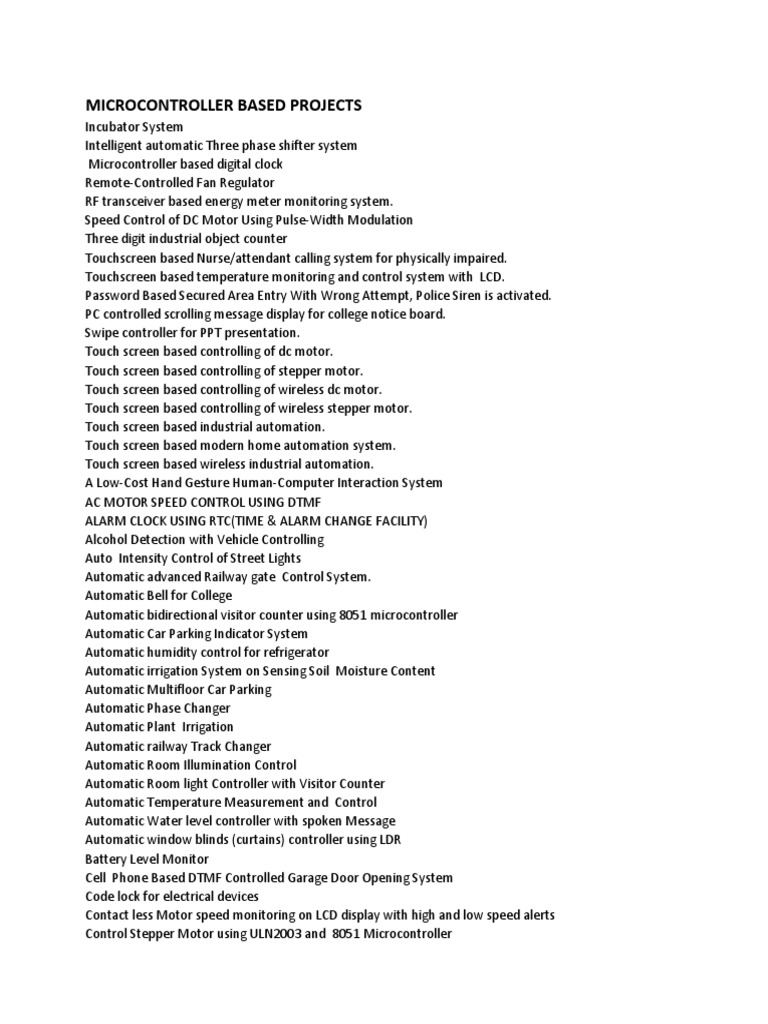 Microcontroller and Automation Projects | PDF | Security Alarm | Radio ...