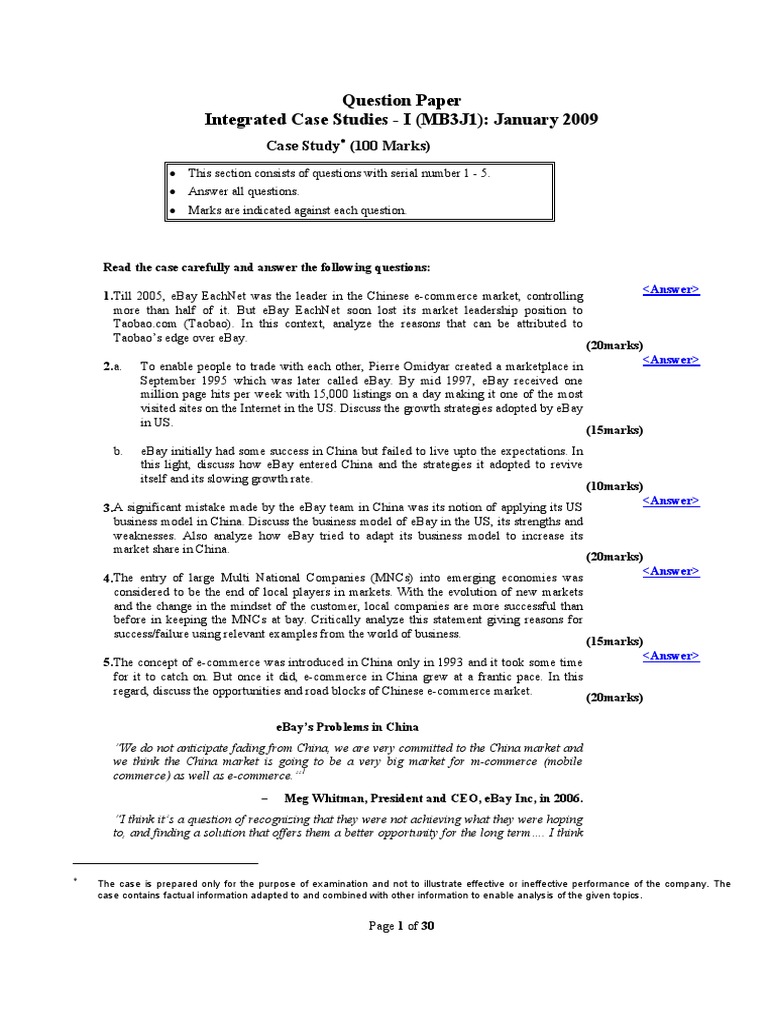 Integrated case essay image