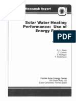 Solar Water Heating Performance Calculated Using Energy Factors