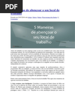 5 Maneiras de Abençoar o Seu Local de Trabalho