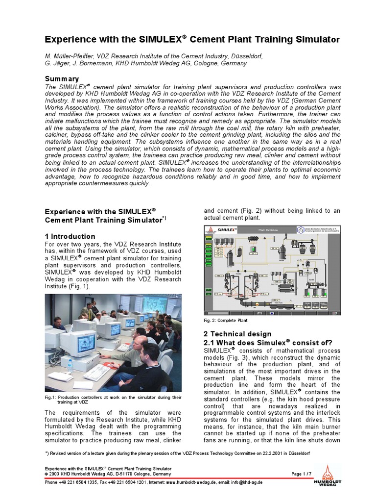 SIMULEX® Cement Plant Training Overview | PDF
