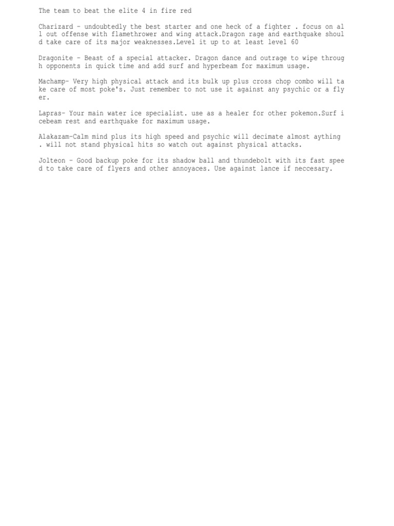 Pokemon Fire Red Guide | PDF