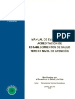 Manual de Evaluacion y Acreditacion de Establecimientos de Salud Tercer Nivel de Atencion