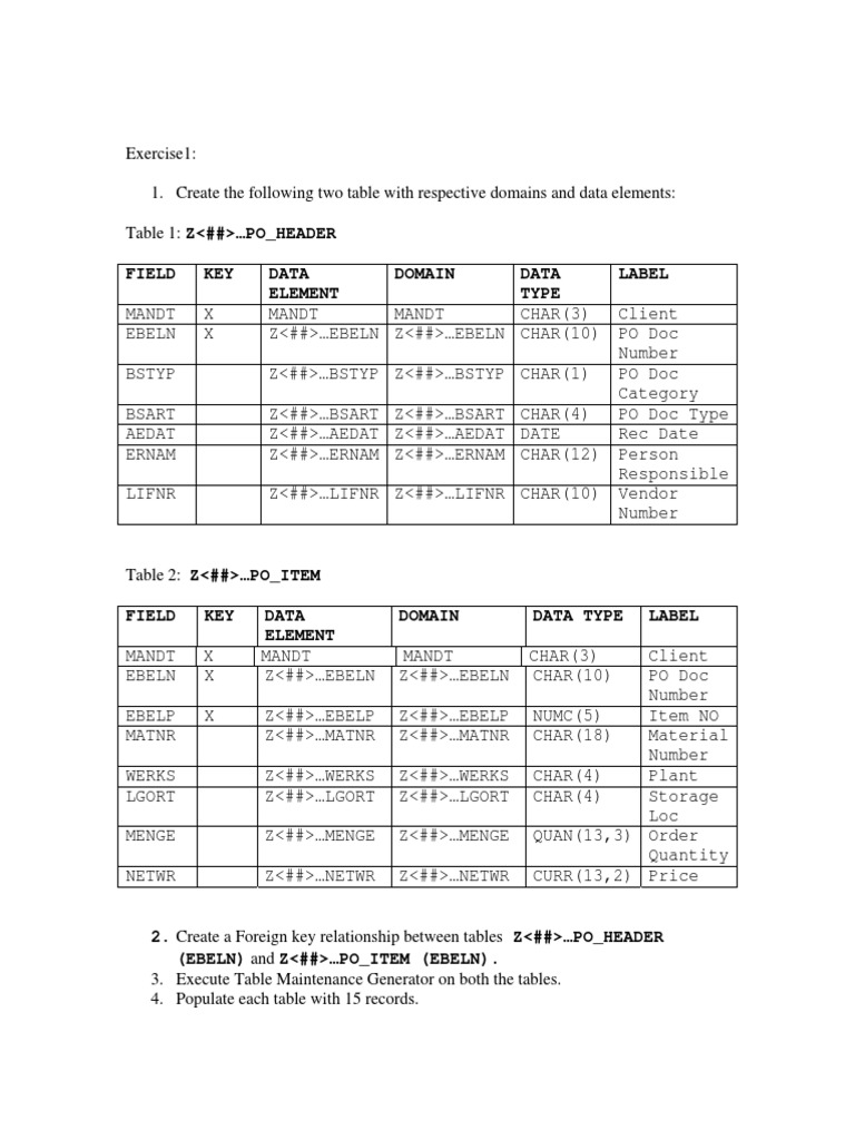 DDIC Table and View Creation Guide | PDF | Databases | Data