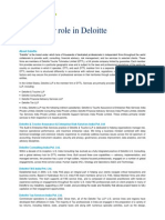Deloitte US India Risk Analytics B-School Internship Job Description
