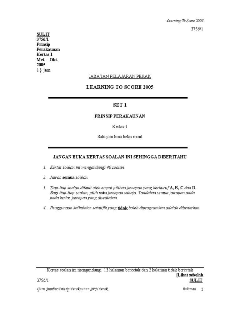 PRINSIP AKAUN KERTAS 1