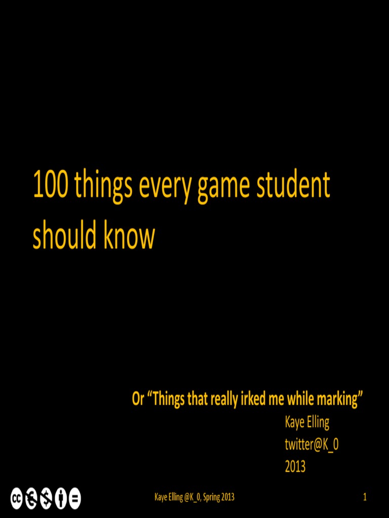 100 Things Every Game Student Should Know | PDF | Social Networking ...