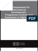 The Department For International Development: Programme Controls and Assurance in Afghanistan