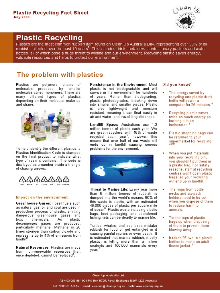 Plastic Recycling Guidelines and Facts | PDF | Plastic | Recycling