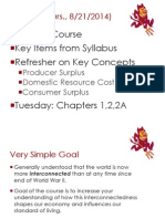 Goal of Course Key Items From Syllabus Refresher On Key Concepts