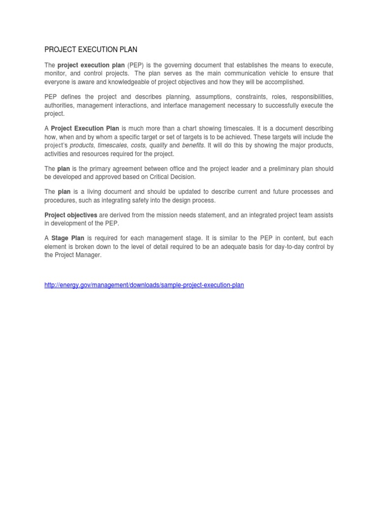 Project Execution Plan Overview | PDF