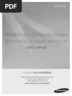 PREMIUM HI-FI Component System: MP3/WMA/CD-DA Playback With CD/USB User's Manual