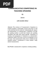 Communicative Competence in Teaching Speaking: by Jasno Uin Suska Riau