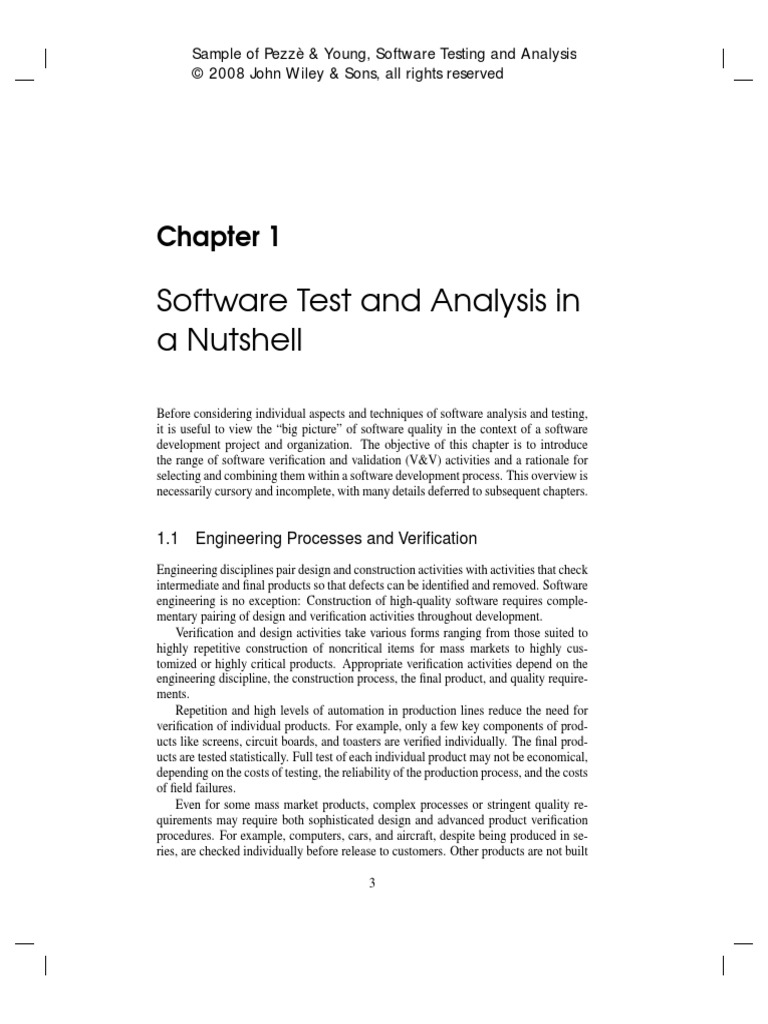 Software Test and Analysis in A Nutshell PDF Reliability Engineering Software Testing