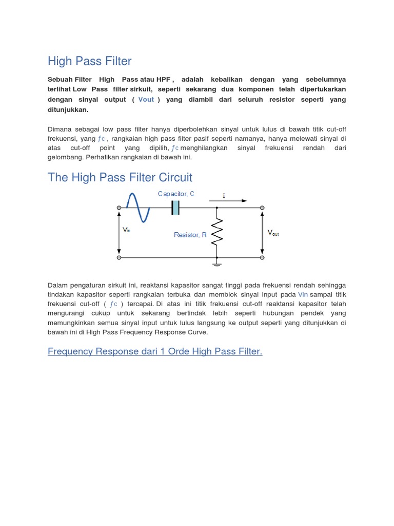 Contoh Soal Rangkaian Low Pass Filter Belajar Menjawab