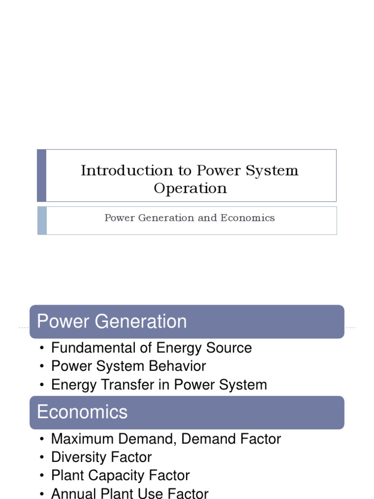 Power System Operation and Economics | PDF | Power Station | Steam