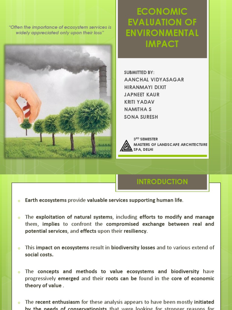 Economic Evaluation of Environmental Impact | PDF | Environmental ...