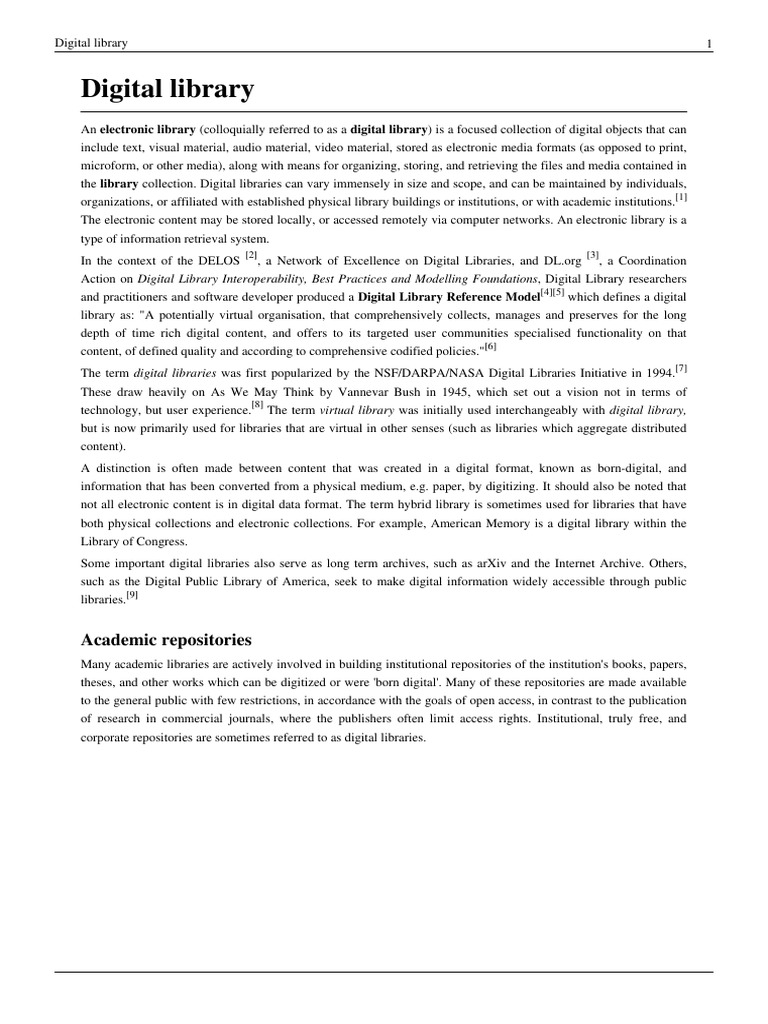 Digital Library Part1 | PDF | Digital Library | Libraries