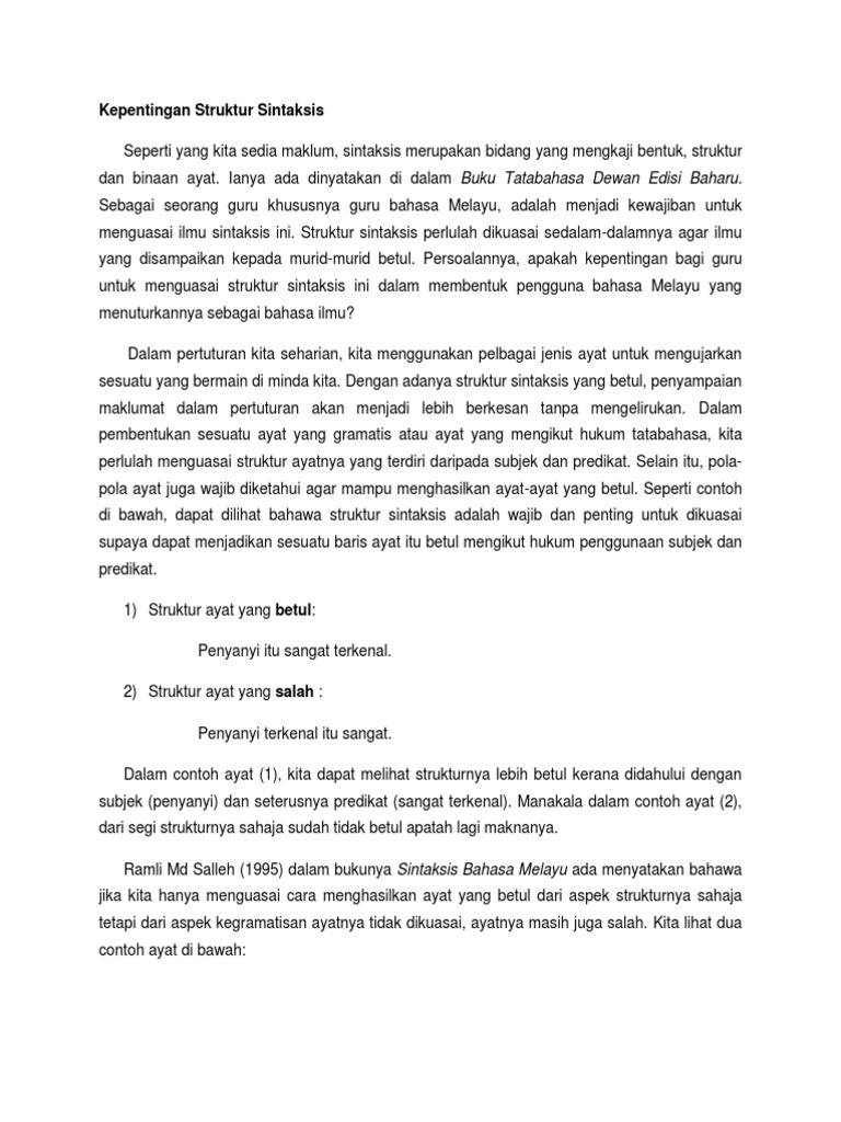 Soalan C Kepentingan Struktur Sintaksis Pdf