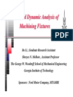 Static and Dynamic Analysis of Machining Fixtures