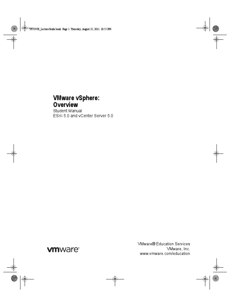 Vmware Vsphere:: Student Manual Esxi 5.0 and Vcenter Server 5.0 | PDF ...
