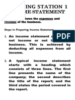 Income Statement: Learning Station 1