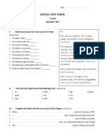 Initial Test - 7th Grade, September, 2014