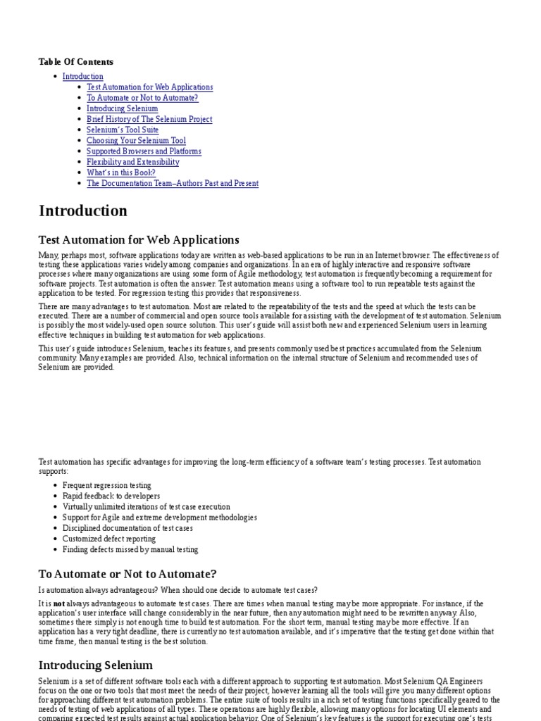About Sellinum | PDF | Selenium (Software) | Areas Of Computer Science