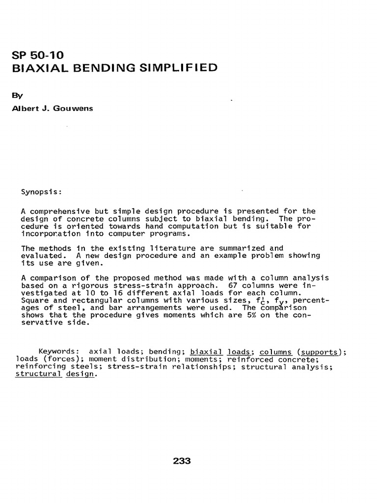 Biaxial Bending Design for Columns | PDF | Bending | Column