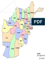 Afghanistan Map W Province Names