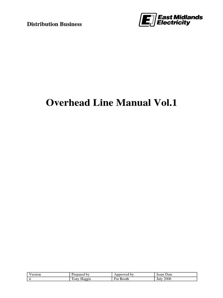 Overhead Line Manual (East Midlands Electricity) | Insulator (Electricity)  | Electrical Conductor