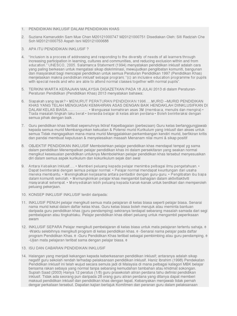 Pendidikan Inklusif di Malaysia | PDF | Kesehatan Holistik