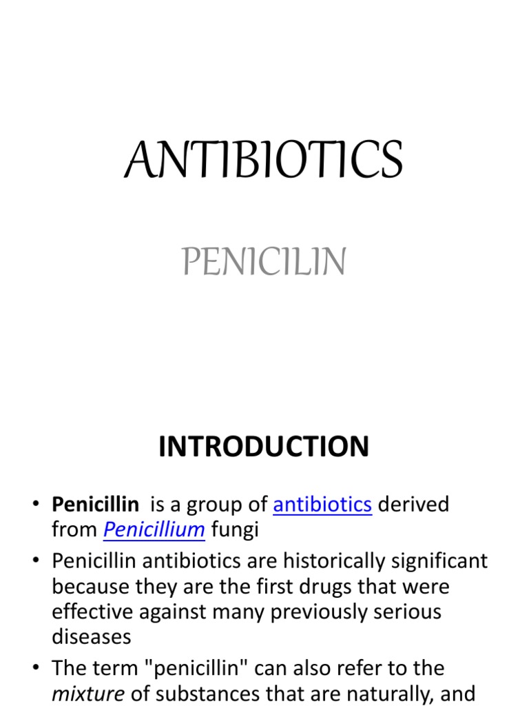 Overview of Penicillin Antibiotics | PDF | Self-Improvement