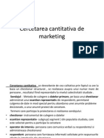 Cercetarea Cantitativa de Marketing